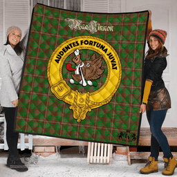 Scottish MacKinnon Hunting Modern Clan Tartan Quilt - Crest Gold Style Scottish Plaid Tartan Plaid