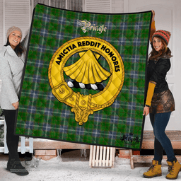 Scottish Pringle Clan Tartan Quilt - Crest Gold Style Scottish Plaid Tartan Plaid