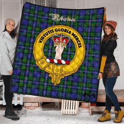 Scottish Robertson Hunting Modern Clan Tartan Quilt - Crest Gold Style Scottish Plaid Tartan Plaid