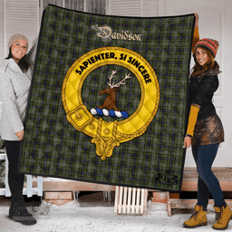 Scottish Davidson Tulloch Dress Clan Tartan Quilt - Crest Gold Style Scottish Plaid Tartan Plaid