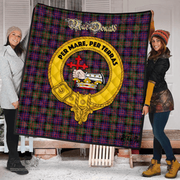 Scottish MacDonald Modern Clan Tartan Quilt - Crest Gold Style Scottish Plaid Tartan Plaid