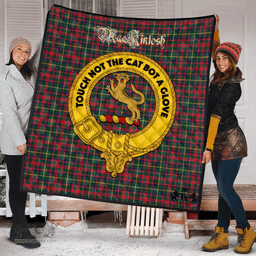 Scottish MacKintosh Hunting Modern Clan Tartan Quilt - Crest Gold Style Scottish Plaid Tartan Plaid