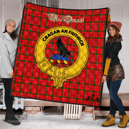 Scottish MacDonnell of Keppoch Modern Clan Tartan Quilt - Crest Gold Style Scottish Plaid Tartan Plaid