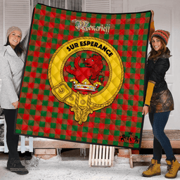 Scottish Moncrieff Clan Tartan Quilt - Crest Gold Style Scottish Plaid Tartan Plaid