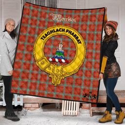 Scottish Morrison Red Ancient Clan Tartan Quilt - Crest Gold Style Scottish Plaid Tartan Plaid