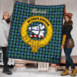 Scottish Galbraith Ancient Clan Tartan Quilt - Crest Gold Style Scottish Plaid Tartan Plaid