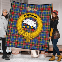 Scottish Bethune Clan Tartan Quilt - Crest Gold Style Scottish Plaid Tartan Plaid