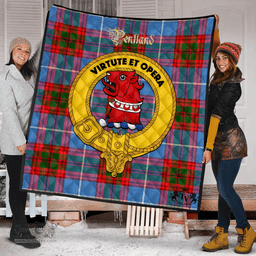 Scottish Pentland Clan Tartan Quilt - Crest Gold Style Scottish Plaid Tartan Plaid