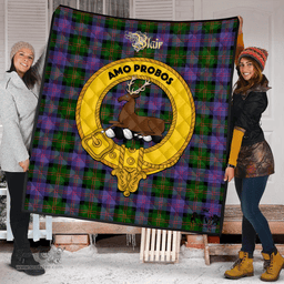 Scottish Blair Modern Clan Tartan Quilt - Crest Gold Style Scottish Plaid Tartan Plaid