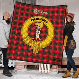 Scottish Chisholm Modern Clan Tartan Quilt - Crest Gold Style Scottish Plaid Tartan Plaid