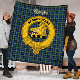 Scottish Campbell Argyll Ancient Clan Tartan Quilt - Crest Gold Style Scottish Plaid Tartan Plaid