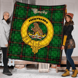 Scottish Beveridge Clan Tartan Quilt - Crest Gold Style Scottish Plaid Tartan Plaid
