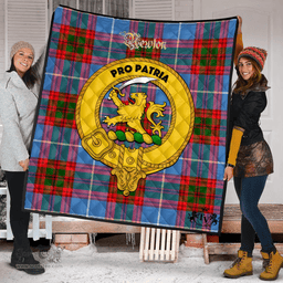 Scottish Newton Clan Tartan Quilt - Crest Gold Style Scottish Plaid Tartan Plaid