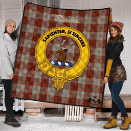 Scottish Davidson Dress Dancers Clan Tartan Quilt - Crest Gold Style Scottish Plaid Tartan Plaid