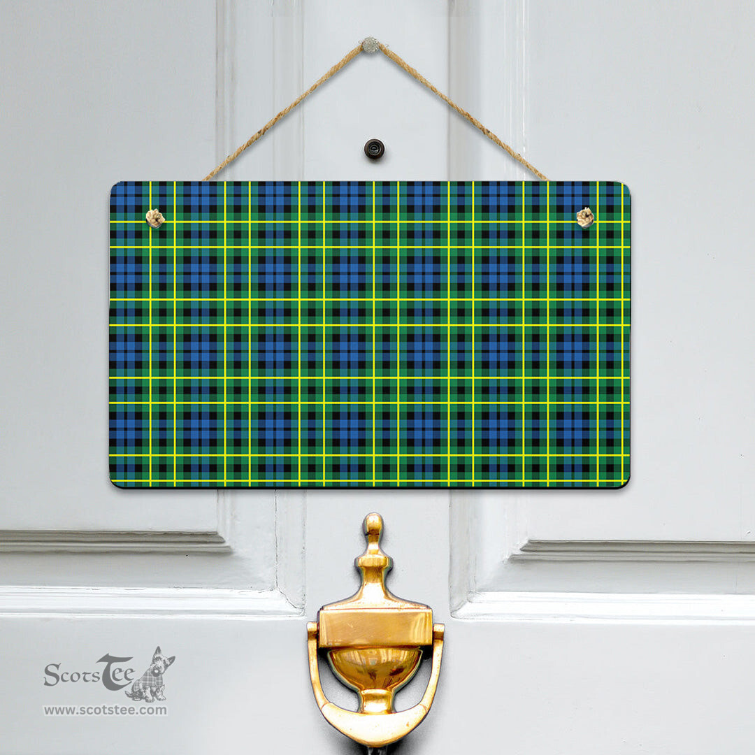 Scottish Campbell of Breadalbane Ancient Clan Tartan Door Sign - Classic Scottish Plaid Tartan Plaid