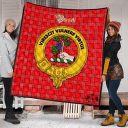 Scottish Burnett Modern Clan Tartan Quilt - Crest Gold Style Scottish Plaid Tartan Plaid