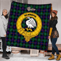 Scottish Calder Modern Clan Tartan Quilt - Crest Gold Style Scottish Plaid Tartan Plaid
