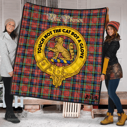 Scottish MacPherson Ancient Clan Tartan Quilt - Crest Gold Style Scottish Plaid Tartan Plaid