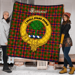 Scottish Kinninmont Clan Tartan Quilt - Crest Gold Style Scottish Plaid Tartan Plaid