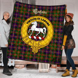 Scottish Cochrane Modern Clan Tartan Quilt - Crest Gold Style Scottish Plaid Tartan Plaid