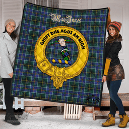 Scottish MacInnes Modern Clan Tartan Quilt - Crest Gold Style Scottish Plaid Tartan Plaid