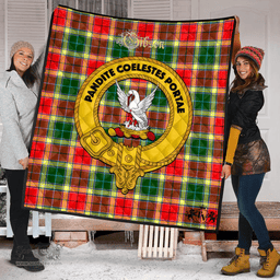 Scottish Gibson Clan Tartan Quilt - Crest Gold Style Scottish Plaid Tartan Plaid