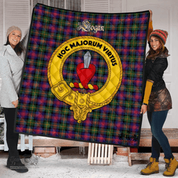 Scottish Logan Modern Clan Tartan Quilt - Crest Gold Style Scottish Plaid Tartan Plaid