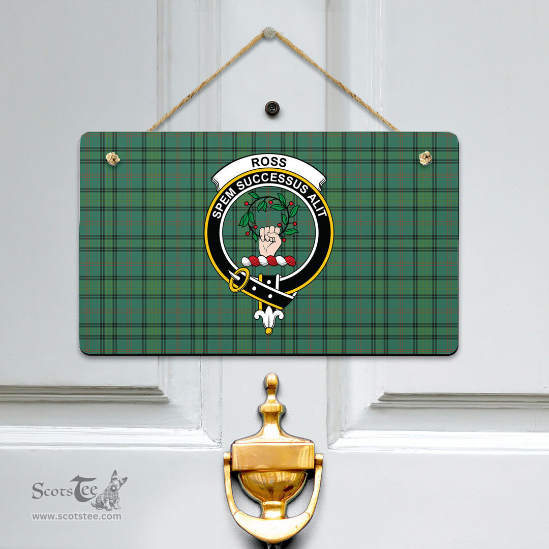 Scottish Ross Hunting Ancient Clan Tartan Door Sign - Crest Classic Scottish Plaid Tartan Plaid
