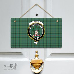 Scottish Ross Hunting Ancient Clan Tartan Door Sign - Crest Classic Scottish Plaid Tartan Plaid