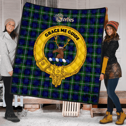 Scottish Forbes Modern Clan Tartan Quilt - Crest Gold Style Scottish Plaid Tartan Plaid