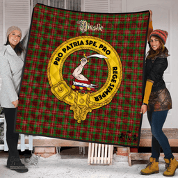 Scottish Ainslie Clan Tartan Quilt - Crest Gold Style Scottish Plaid Tartan Plaid