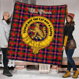 Scottish MacPherson Modern Clan Tartan Quilt - Crest Gold Style Scottish Plaid Tartan Plaid