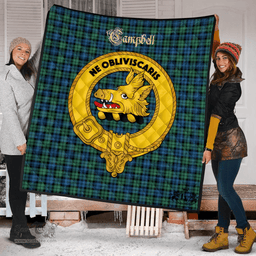 Scottish Campbell Ancient 02 Clan Tartan Quilt - Crest Gold Style Scottish Plaid Tartan Plaid