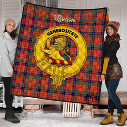 Scottish Nicolson Ancient Clan Tartan Quilt - Crest Gold Style Scottish Plaid Tartan Plaid