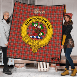 Scottish Fraser Weathered Clan Tartan Quilt - Crest Gold Style Scottish Plaid Tartan Plaid