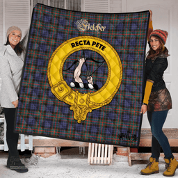 Scottish Fletcher of Dunans Clan Tartan Quilt - Crest Gold Style Scottish Plaid Tartan Plaid