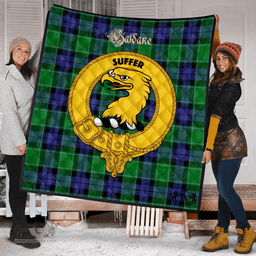 Scottish Haldane Clan Tartan Quilt - Crest Gold Style Scottish Plaid Tartan Plaid