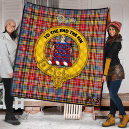 Scottish Ogilvie of Airlie Ancient Clan Tartan Quilt - Crest Gold Style Scottish Plaid Tartan Plaid