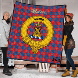 Scottish Galloway Red Clan Tartan Quilt - Crest Gold Style Scottish Plaid Tartan Plaid