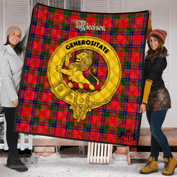Scottish Nicolson Modern Clan Tartan Quilt - Crest Gold Style Scottish Plaid Tartan Plaid