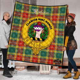 Scottish Buchanan Old Sett Clan Tartan Quilt - Crest Gold Style Scottish Plaid Tartan Plaid