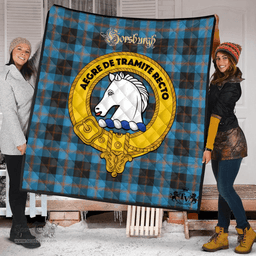 Scottish Horsburgh Clan Tartan Quilt - Crest Gold Style Scottish Plaid Tartan Plaid