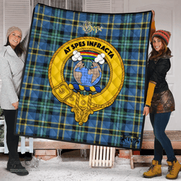 Scottish Hope Clan Tartan Quilt - Crest Gold Style Scottish Plaid Tartan Plaid