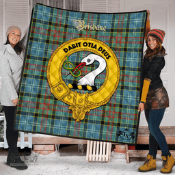 Scottish Brisbane modern Clan Tartan Quilt - Crest Gold Style Scottish Plaid Tartan Plaid