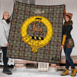 Scottish Scott Green Weathered Clan Tartan Quilt - Crest Gold Style Scottish Plaid Tartan Plaid
