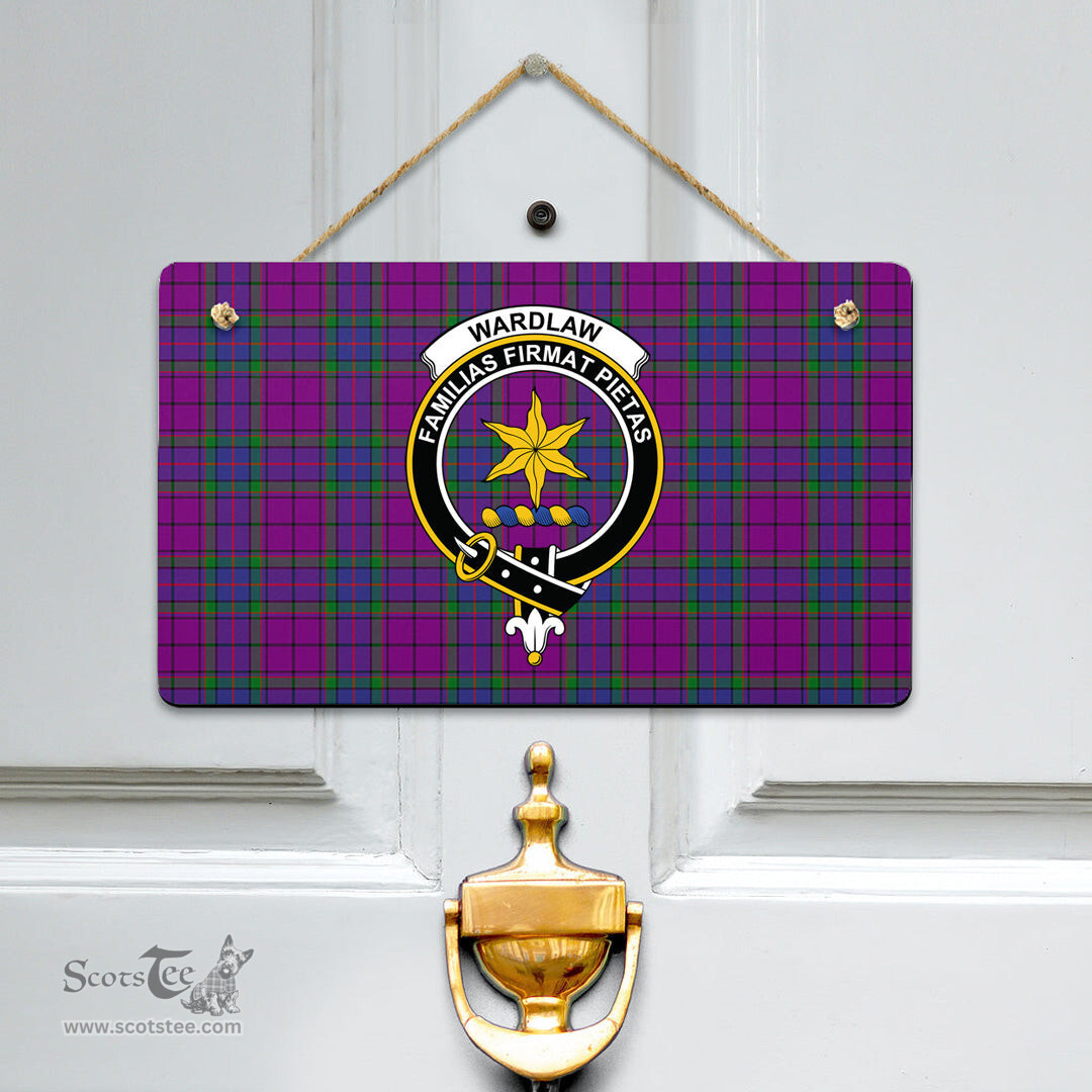 Scottish Wardlaw Modern Clan Tartan Door Sign - Crest Classic Scottish Plaid Tartan Plaid