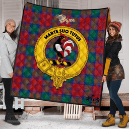 Scottish Byres Clan Tartan Quilt - Crest Gold Style Scottish Plaid Tartan Plaid