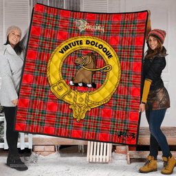 Scottish Binning Clan Tartan Quilt - Crest Gold Style Scottish Plaid Tartan Plaid