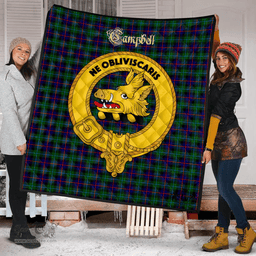 Scottish Campbell of Cawdor Modern Clan Tartan Quilt - Crest Gold Style Scottish Plaid Tartan Plaid