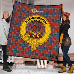 Scottish Cameron of Lochiel Ancient Clan Tartan Quilt - Crest Gold Style Scottish Plaid Tartan Plaid